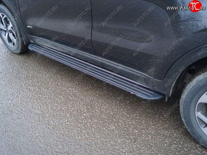 21 999 р. Пороги алюминиевые Slim Line ТСС Тюнинг  KIA Sportage  4 QL (2018-2022) рестайлинг (Black)  с доставкой в г. Керчь