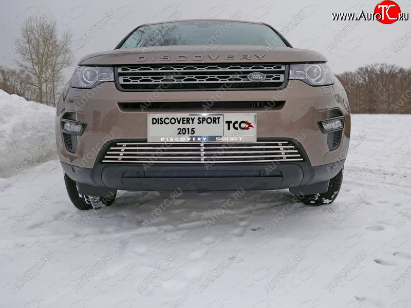 8 799 р. Декоративная вставка переднего бампера ТСС Тюнинг  Land Rover Discovery Sport  L550 (2014-2019) дорестайлинг (d 12 мм)  с доставкой в г. Керчь