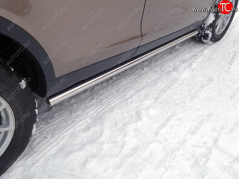 23 549 р. Защита порогов труба d60,3 мм ТСС Тюнинг  Land Rover Range Rover Sport  2 L494 (2013-2017) дорестайлинг (серые)  с доставкой в г. Керчь