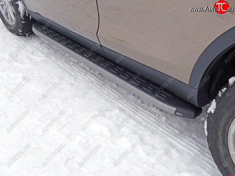 21 999 р. Пороги алюминиевые с пластиковой накладкой ТСС Тюнинг  Land Rover Discovery Sport  L550 (2014-2019) дорестайлинг (карбон серые)  с доставкой в г. Керчь