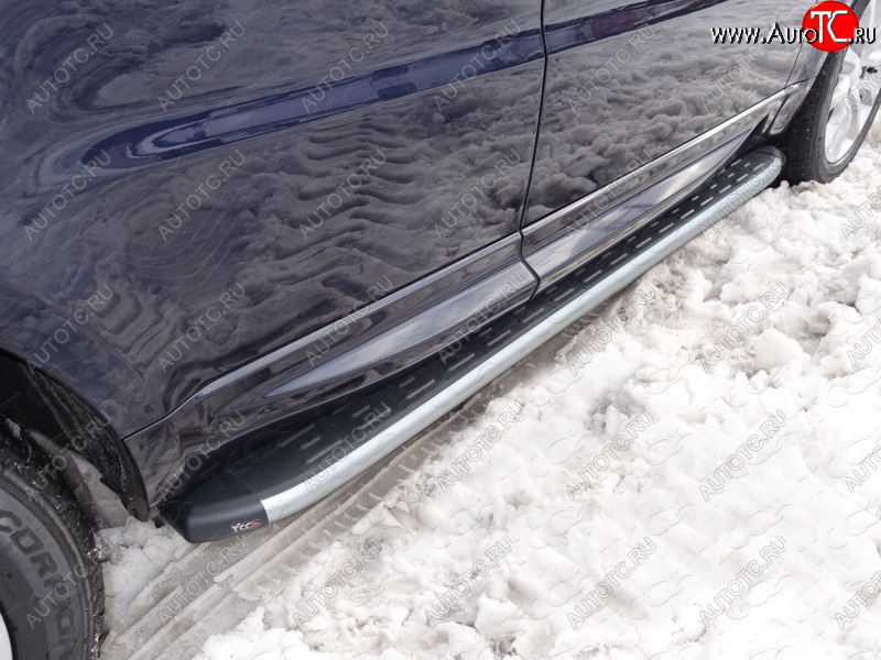 20 599 р. Пороги алюминиевые с пластиковой накладкой ТСС Тюнинг  Land Rover Range Rover Sport  2 L494 (2013-2017) дорестайлинг (серые)  с доставкой в г. Керчь