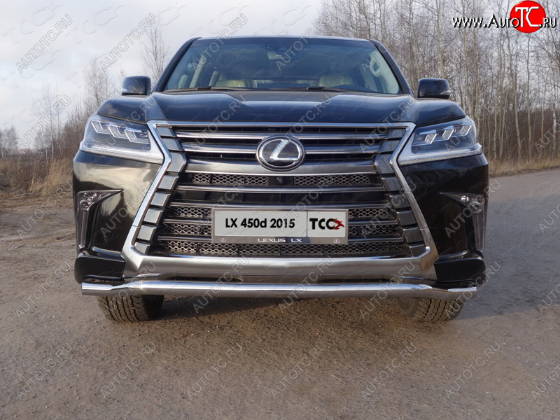 24 999 р. Защита переднего бампера нижняя d60,3 мм ТСС Тюнинг  Lexus LX450d  J200 - LX570  J200 (нержавейка)  с доставкой в г. Керчь
