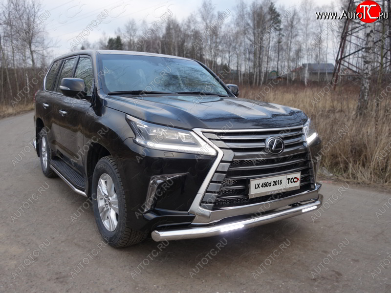 44 999 р. Защита переднего бампера нижняя с ДХО 76,1 мм ТСС Тюнинг  Lexus LX450d  J200 - LX570  J200 (нержавейка)  с доставкой в г. Керчь