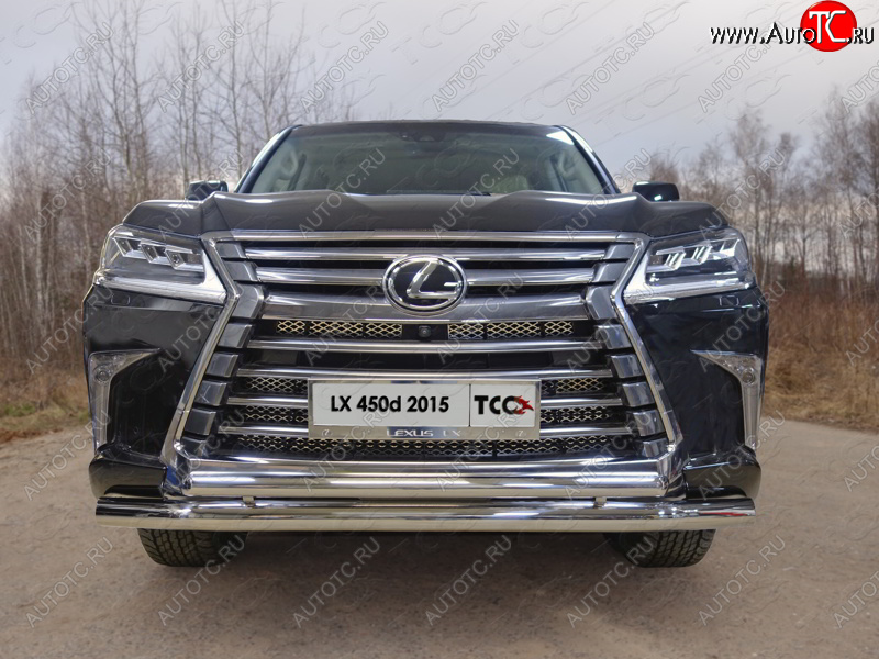 34 999 р. Защита передняя нижняя двойная 76,1*50,8 мм кроме F-Sport Тюнинг Lexus LX450d J200 2-ой рестайлинг (2015-2022) (нержавейка)  с доставкой в г. Керчь