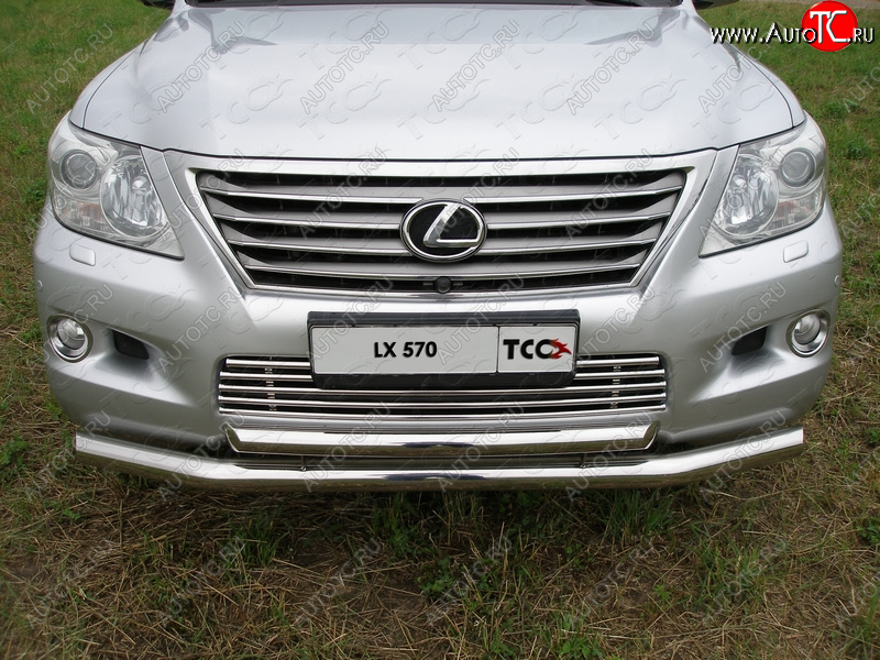 30 899 р. Защита переднего бампера нижняя d76,1*60,3 мм ТСС Тюнинг Lexus LX570 J200 дорестайлинг (2007-2012) (нержавейка)  с доставкой в г. Керчь
