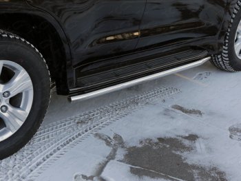Защита порогов алюминий 50,8 мм, ТСС Тюнинг Lexus LX570  J200 (2012-2015) 1-ый рестайлинг
