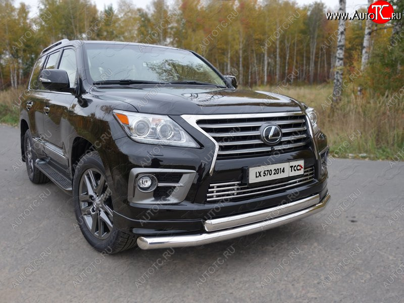 36 299 р. Защита передняя нижняя двойная 76,1*75 мм Sport Тюнинг Lexus LX570 J200 1-ый рестайлинг (2012-2015) (нержавейка)  с доставкой в г. Керчь