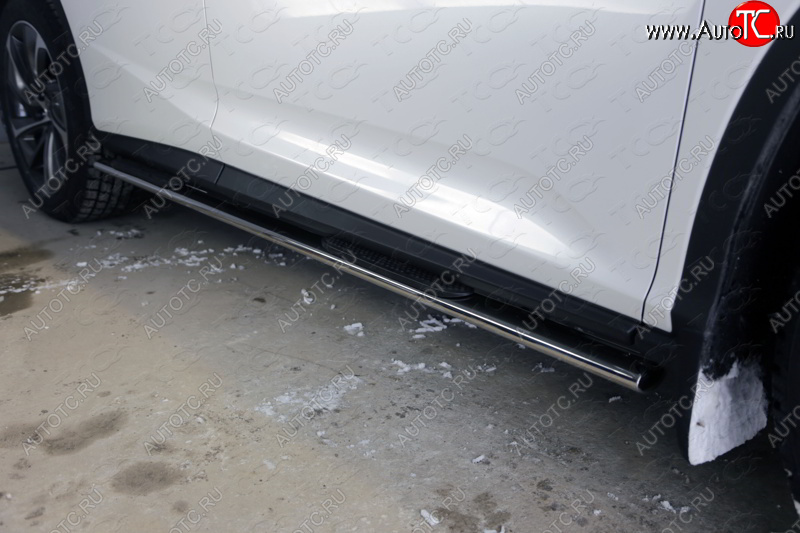 33 999 р. Пороги овальные с накладкой 75х42 мм кроме F-Sport ТСС Тюнинг Lexus RX350 XU30 дорестайлинг (2003-2006) (серые)  с доставкой в г. Керчь