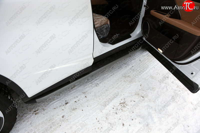 21 999 р.  Пороги алюминиевые с пластиковой накладкой кроме F-Sport, ТСС Тюнинг  Lexus RX  200T - RX450  AL20 (карбон серые)  с доставкой в г. Керчь