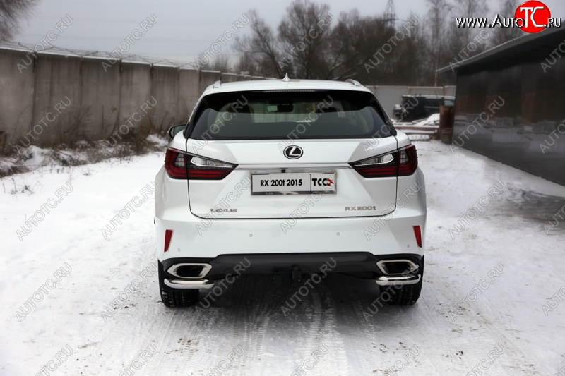 18 999 р. Защита заднего бампера (кроме F-Sport, уголки, d60,3 мм) TCC Lexus RX 200T AL20 дорестайлинг (2015-2017)  с доставкой в г. Керчь