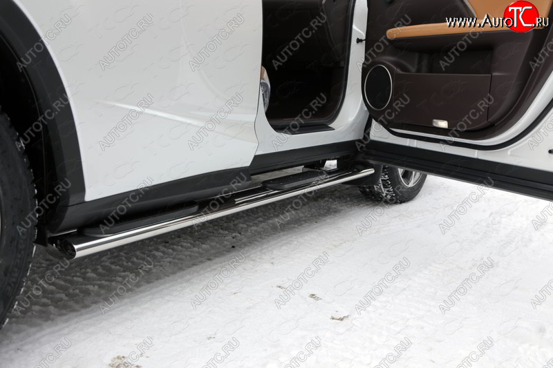 43 949 р. Пороги овальные с накладкой 120х60 мм F-Sport ТСС Тюнинг Lexus RX350 AL20 дорестайлинг (2015-2019) (серые)  с доставкой в г. Керчь