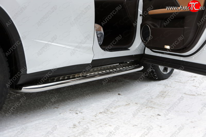 36 999 р. Пороги с площадкой 60,3 мм F-Sport ТСС Тюнинг Lexus RX350 AL20 дорестайлинг (2015-2019) (серые)  с доставкой в г. Керчь