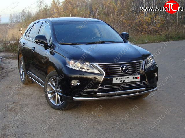 29 449 р. Защита переднего бампера нижняя 60,3*60,3 мм ТСС Тюнинг  Lexus RX350  AL10 (2012-2015) рестайлинг (нержавейка)  с доставкой в г. Керчь