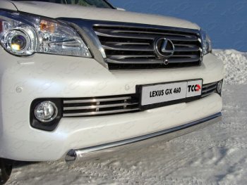  Защита переднего бампера нижняя 75*42 мм ТСС Тюнинг Lexus GX460  J150 (2009-2013) дорестайлинг (нержавейка)