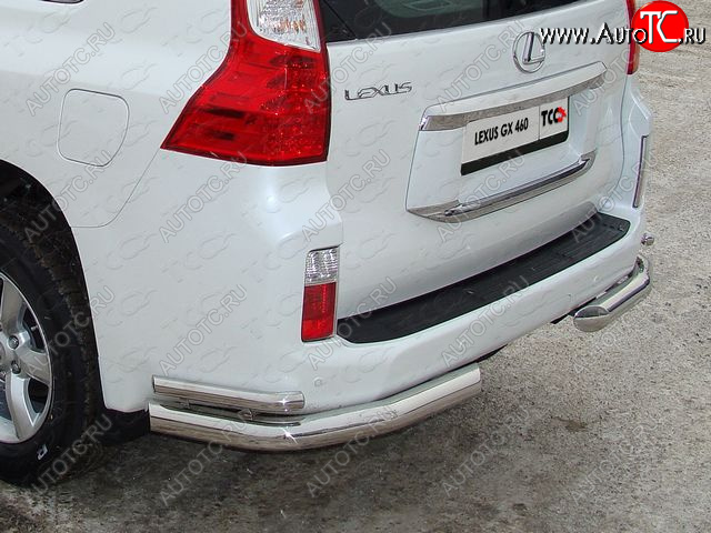 29 449 р. Защита задняя (уголки, нержавейка 76,1*42,4 мм) ТСС Тюнинг  Lexus GX460  J150 (2009-2013) дорестайлинг  с доставкой в г. Керчь