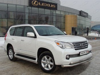 Декоративная вставка переднего бампера ТСС Тюнинг Lexus GX460 J150 дорестайлинг (2009-2013) (d 16 мм)