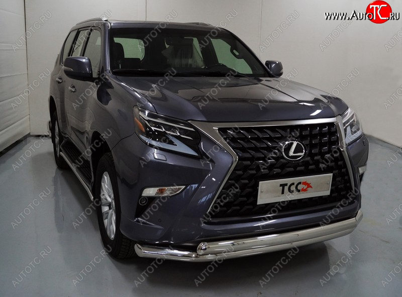 36 299 р. Защита передняя нижняя двойная 76,1*75 мм Тюнинг  Lexus GX460  J150 (2019-2022) 2-ой рестайлинг (нержавейка)  с доставкой в г. Керчь