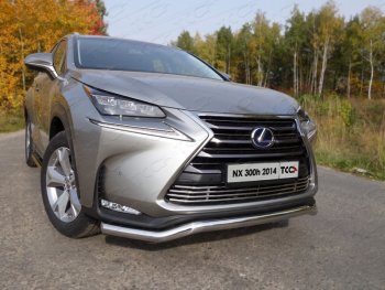 Защита переднего бампера кенгурин 60,3 мм кроме F-Sport ТСС Тюнинг Lexus NX300h Z10 дорестайлинг (2014-2017) (нержавейка)