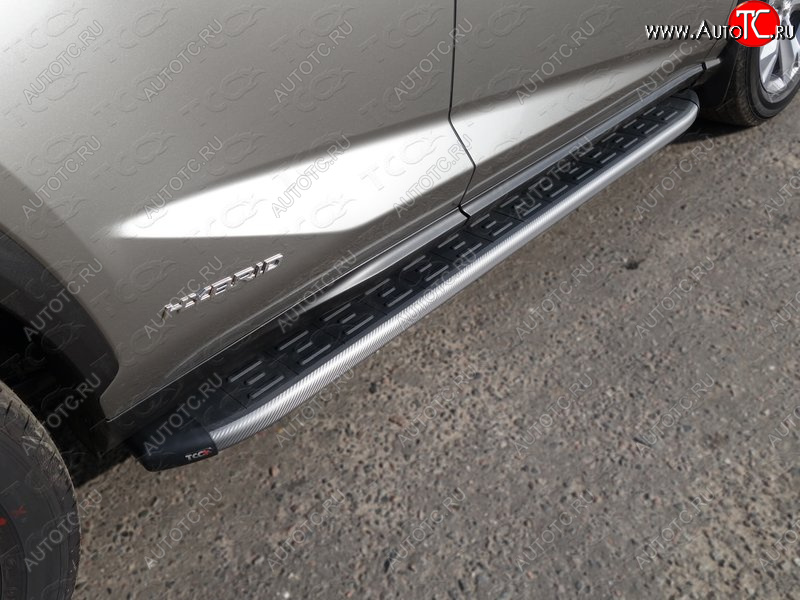 21 999 р. Пороги алюминиевые с пластиковой накладкой кроме F-Sport, ТСС Тюнинг  Lexus NX300h  Z10 (2014-2017) дорестайлинг (карбон серые)  с доставкой в г. Керчь