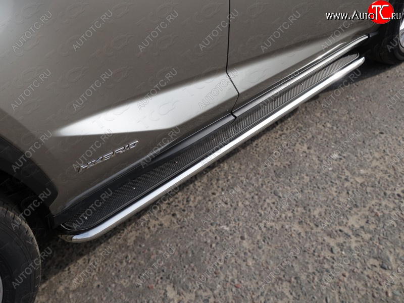 36 999 р. Пороги с площадкой 42,4 мм кроме F-Sport ТСС Тюнинг Lexus NX200T Z10 (2014-2017) (нержавейка)  с доставкой в г. Керчь