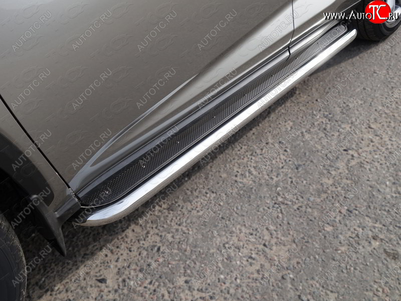 41 749 р. Пороги с площадкой 60,3 кроме мм кроме F-Sport ТСС Тюнинг  Lexus NX200  Z10 (2017-2021) рестайлинг (нержавейка)  с доставкой в г. Керчь