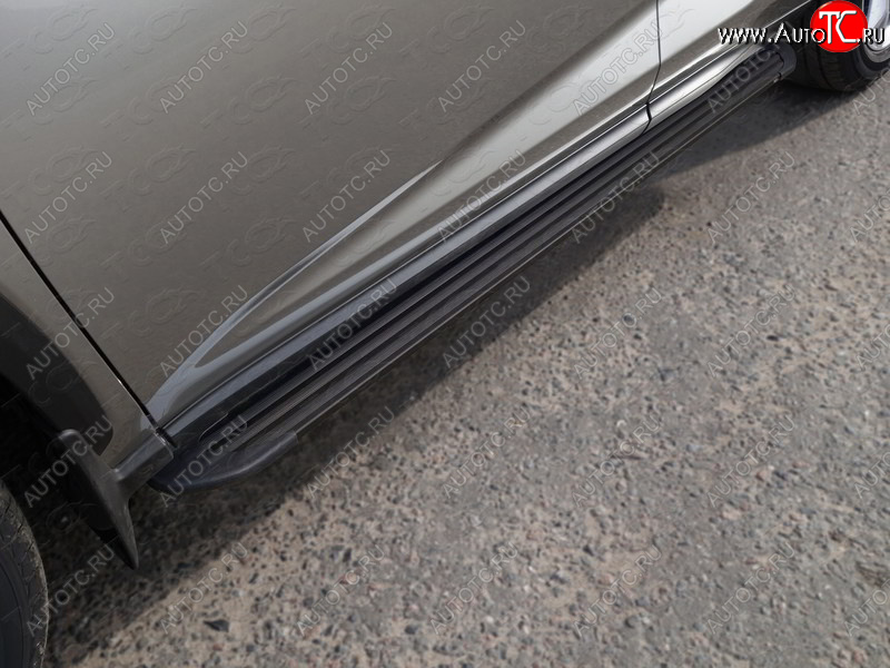 21 999 р. Пороги алюминиевые Slim Line кроме F-Sport ТСС Тюнинг  Lexus NX200  Z10 (2017-2021) рестайлинг (Black)  с доставкой в г. Керчь