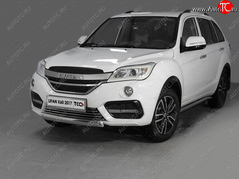 12 749 р. Защита переднего бампера нижняя овальная 75*42 мм ТСС Тюнинг Lifan X60 2-ой рестайлинг (2016-2025) (нержавейка)  с доставкой в г. Керчь