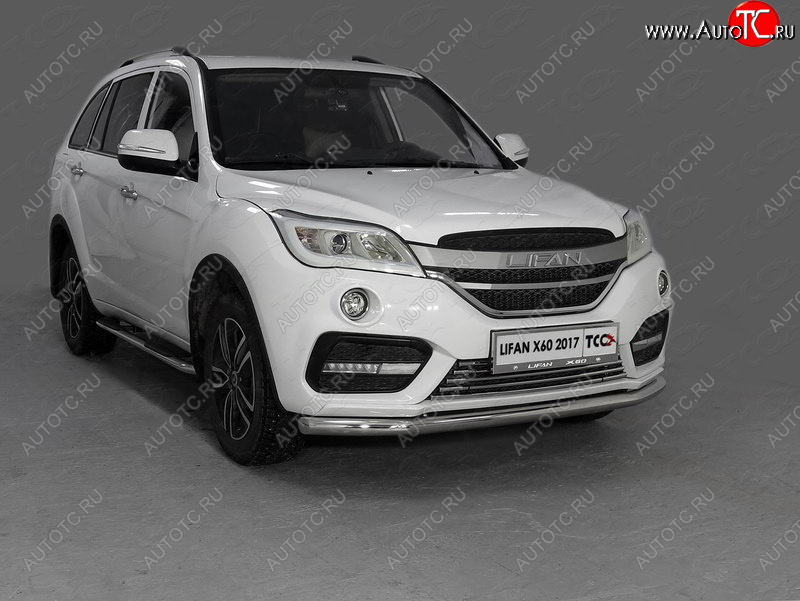 15 999 р. Защита переднего бампера нижняя d60,3 мм ТСС Тюнинг Lifan X60 2-ой рестайлинг (2016-2025) (нержавейка)  с доставкой в г. Керчь