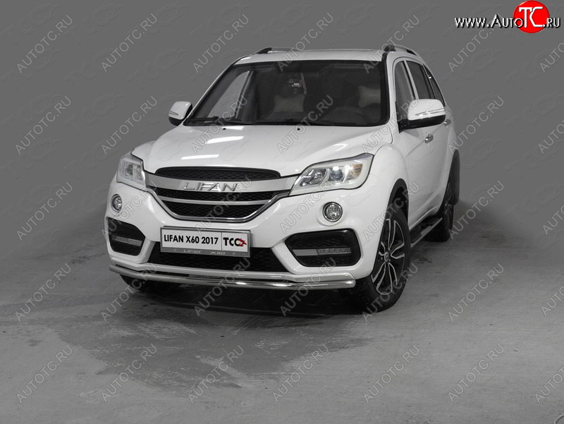 14 699 р. Защита переднего бампера нижняя d42,4 мм ТСС Тюнинг Lifan X60 2-ой рестайлинг (2016-2025) (нержавейка)  с доставкой в г. Керчь
