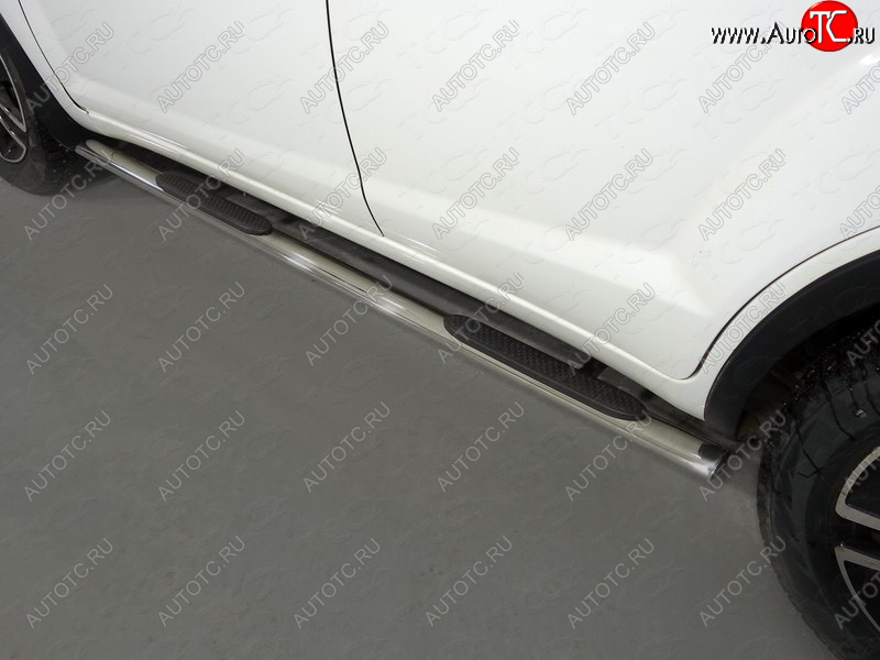 29 749 р. Пороги овальные с накладкой 75х42 мм ТСС Тюнинг Lifan X60 2-ой рестайлинг (2016-2025) (серые)  с доставкой в г. Керчь