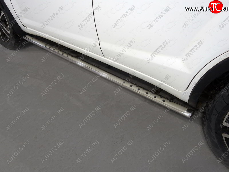 31 399 р. Пороги овальные с проступью 75х42 мм ТСС Тюнинг  Lifan X60 (2016-2025) 2-ой рестайлинг (серые)  с доставкой в г. Керчь