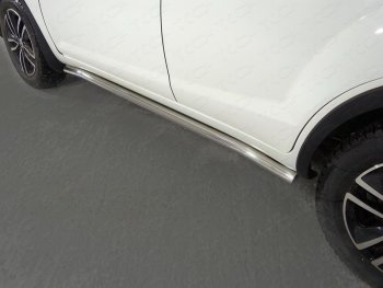 Защита порогов труба d60,3 мм ТСС Тюнинг Lifan X60 (2016-2025) 2-ой рестайлинг (серые)