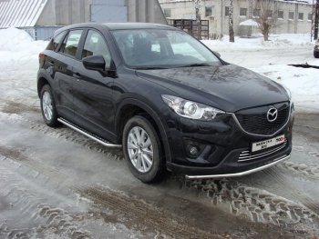 Защита переднего бампера нижняя d42,4 мм ТСС Тюнинг Mazda CX-5 KE дорестайлинг (2011-2014) (нержавейка)