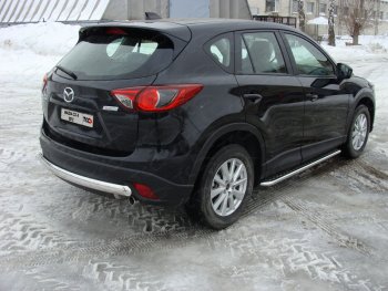 Защита задняя (центральная, нержавейка d75*42 мм) ТСС Тюнинг Mazda CX-5  KE (2011-2014) дорестайлинг (центральная)