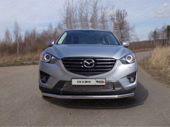 Защита переднего бампера нижняя d60,3 мм ТСС Тюнинг Mazda CX-5 KE рестайлинг (2015-2017) (нержавейка)