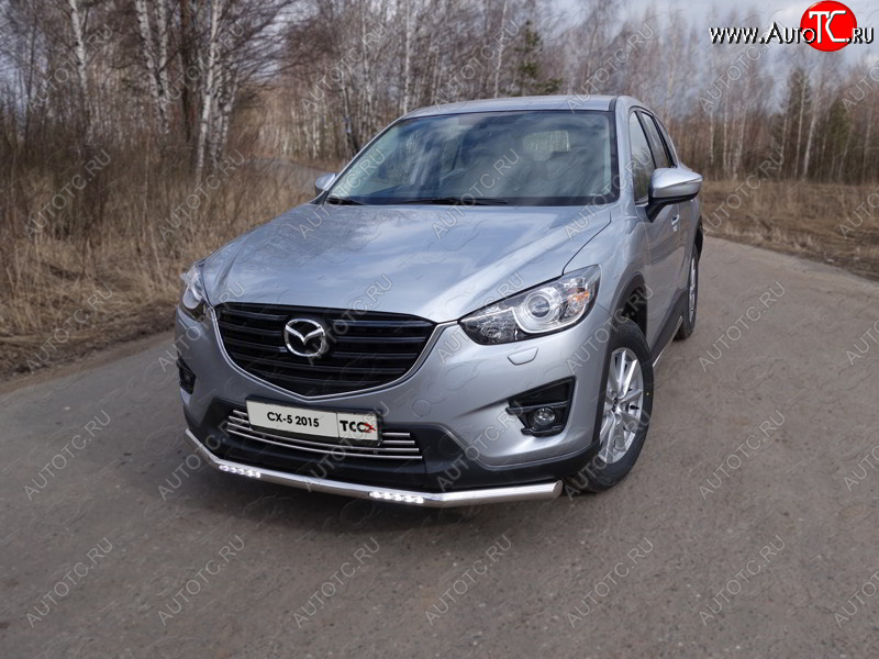 7 349 р. Декоративная вставка переднего бампера ТСС Тюнинг  Mazda CX-5  KE (2015-2017) рестайлинг (d 16 мм)  с доставкой в г. Керчь