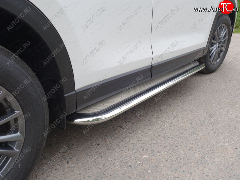 42 999 р. Пороги с площадкой 60,3 мм ТСС Тюнинг Mazda CX-5 KF (2016-2025) (нержавейка)  с доставкой в г. Керчь