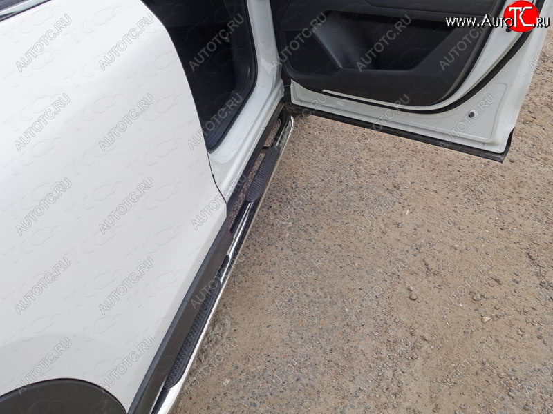 35 999 р. Пороги овальные гнутые с накладкой 75х42 мм Mazda CX-5 KF (2016-2025) (серые)  с доставкой в г. Керчь