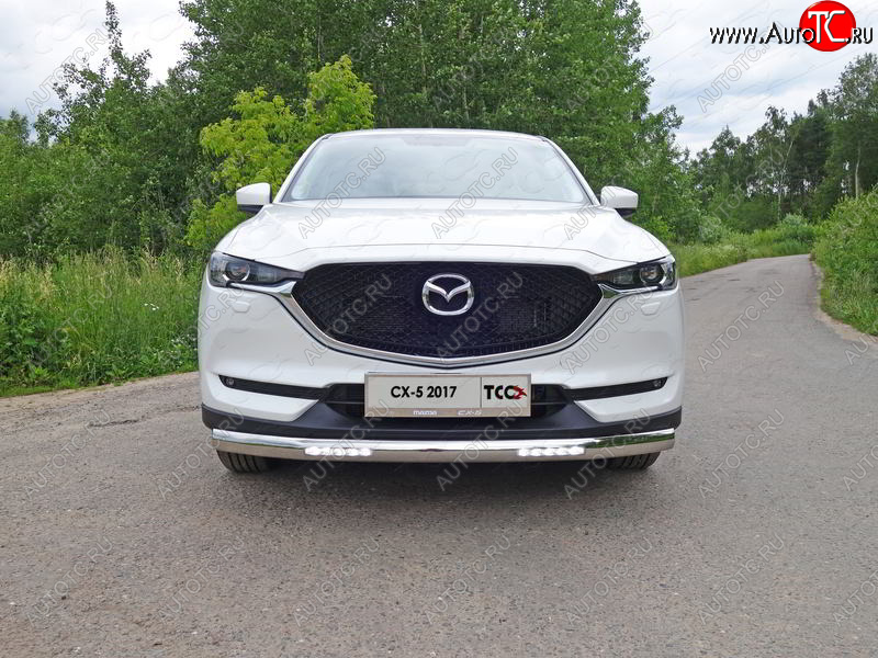 41 999 р. Защита передняя нижняя овальная с ДХО 75х42 мм ТСС Тюнинг  Mazda CX-5  KF (2016-2025) (нержавейка)  с доставкой в г. Керчь