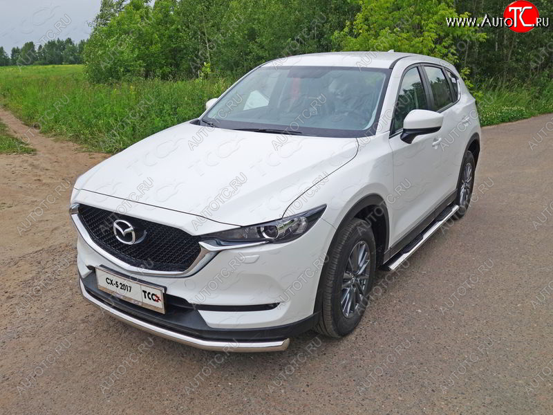 17 649 р. Защита переднего бампера нижняя d60,3 мм ТСС Тюнинг Mazda CX-5 KF (2016-2025) (нержавейка)  с доставкой в г. Керчь