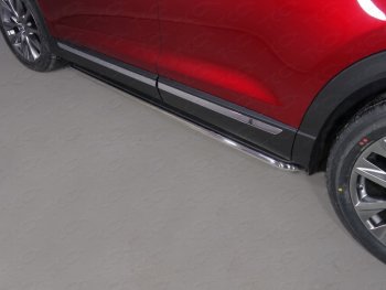 Пороги с площадкой 42,4 мм ТСС Тюнинг Mazda CX-9  TC (2015-2025) дорестайлинг