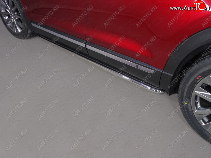 41 749 р. Пороги с площадкой 42,4 мм ТСС Тюнинг  Mazda CX-9  TC (2015-2025) дорестайлинг (нержавейка)  с доставкой в г. Керчь