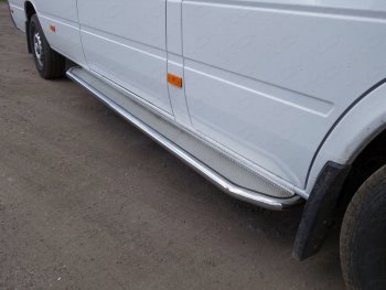Порог с площадкой d42,4 мм ТСС Тюнинг Mercedes-Benz Sprinter  W906 (2014-2018) рестайлинг (нержавейка лист)