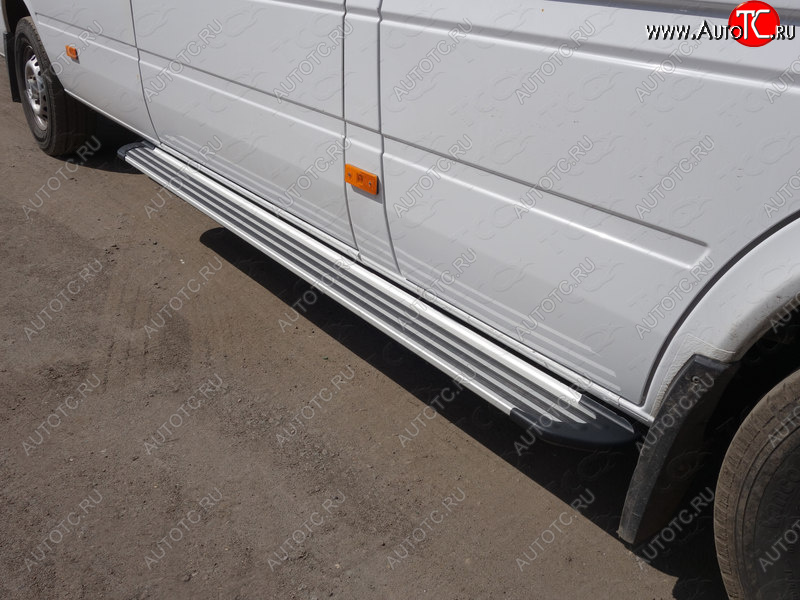 14 599 р. Порог алюминиевый Slim Line ТСС Тюнинг  Mercedes-Benz Sprinter  W906 (2014-2018) рестайлинг (серебро)  с доставкой в г. Керчь