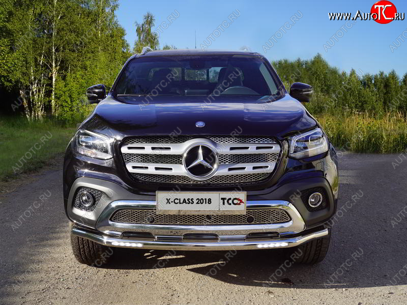 31 899 р. Защита переднего бампера нижняя с ДХО 60,3 мм ТСС Тюнинг Mercedes-Benz X class W470 (2017-2020) (нержавейка)  с доставкой в г. Керчь