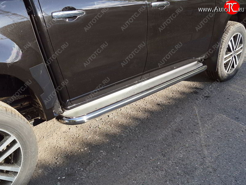 42 999 р. Пороги с площадкой 60,3 мм ТСС Тюнинг  Mercedes-Benz X class  W470 (2017-2020) (нержавейка)  с доставкой в г. Керчь