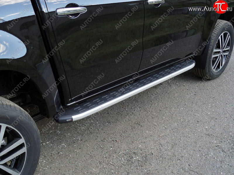 20 599 р. Пороги алюминиевые с пластиковой накладкой ТСС Тюнинг  Mercedes-Benz X class  W470 (2017-2020) (серые)  с доставкой в г. Керчь