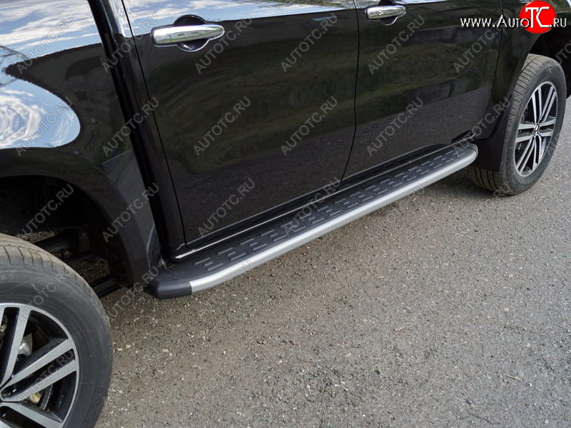 21 999 р. Пороги алюминиевые с пластиковой накладкой, ТСС Тюнинг  Mercedes-Benz X class  W470 (2017-2020) (карбон серебро)  с доставкой в г. Керчь