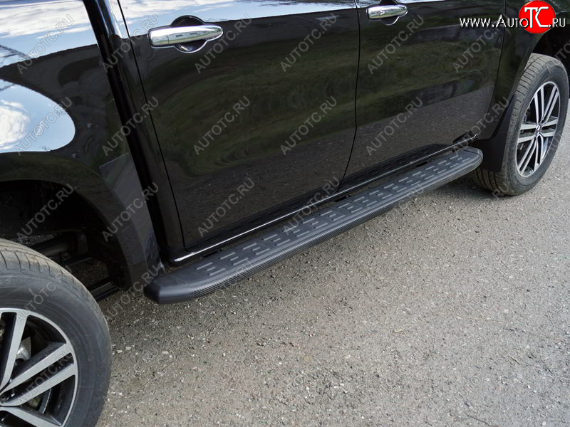21 999 р. Пороги алюминиевые с пластиковой накладкой ТСС Тюнинг  Mercedes-Benz X class  W470 (2017-2020) (карбон черные)  с доставкой в г. Керчь