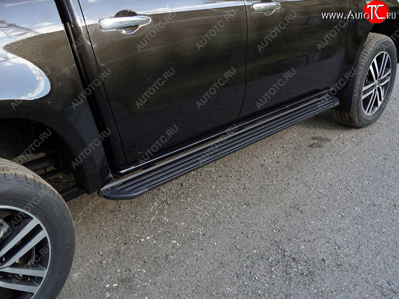 21 999 р. Пороги алюминиевые Slim Line ТСС Тюнинг  Mercedes-Benz X class  W470 (2017-2020) (Black)  с доставкой в г. Керчь